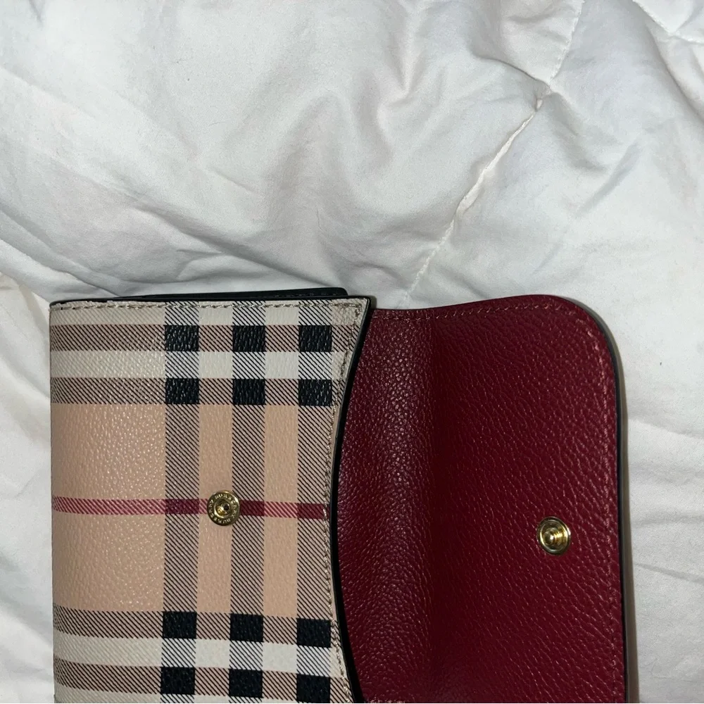 Burberry Burgundy and Beige Wallet - Picture 4 of 8